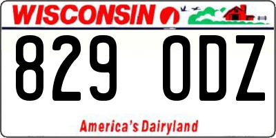 WI license plate 829ODZ