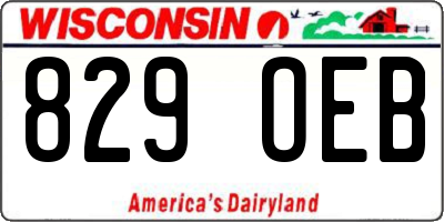 WI license plate 829OEB