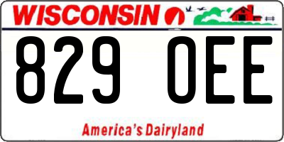 WI license plate 829OEE