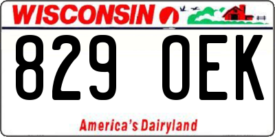 WI license plate 829OEK