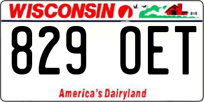 WI license plate 829OET