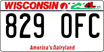 WI license plate 829OFC