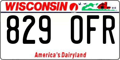 WI license plate 829OFR