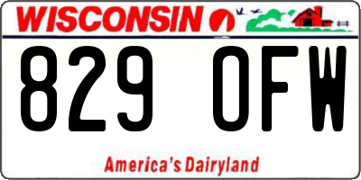 WI license plate 829OFW