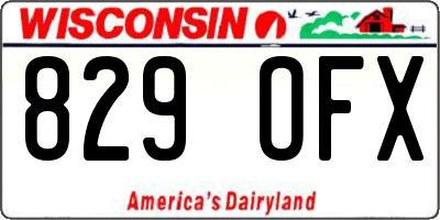 WI license plate 829OFX