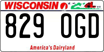 WI license plate 829OGD