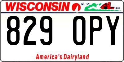 WI license plate 829OPY