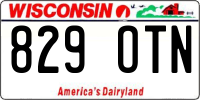 WI license plate 829OTN