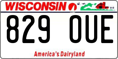 WI license plate 829OUE