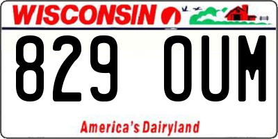 WI license plate 829OUM
