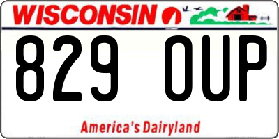 WI license plate 829OUP