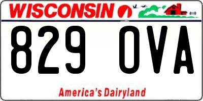 WI license plate 829OVA