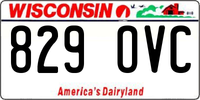 WI license plate 829OVC