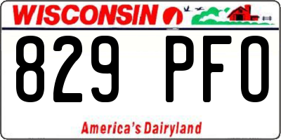 WI license plate 829PFO