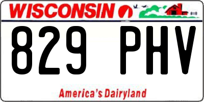 WI license plate 829PHV