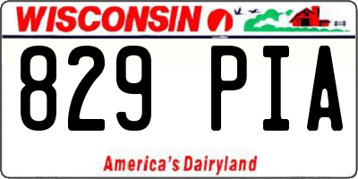 WI license plate 829PIA
