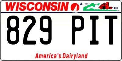 WI license plate 829PIT