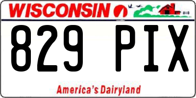 WI license plate 829PIX