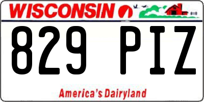 WI license plate 829PIZ