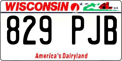WI license plate 829PJB