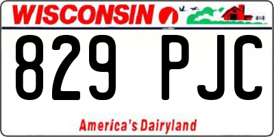 WI license plate 829PJC