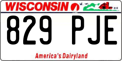 WI license plate 829PJE