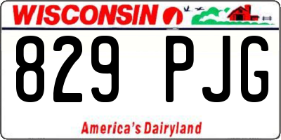 WI license plate 829PJG