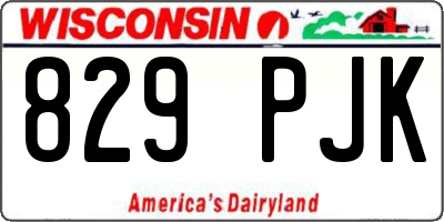 WI license plate 829PJK