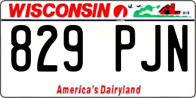 WI license plate 829PJN