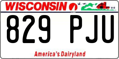 WI license plate 829PJU