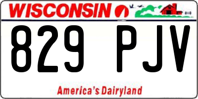 WI license plate 829PJV