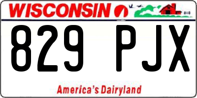 WI license plate 829PJX