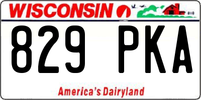 WI license plate 829PKA