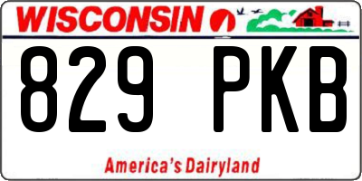 WI license plate 829PKB