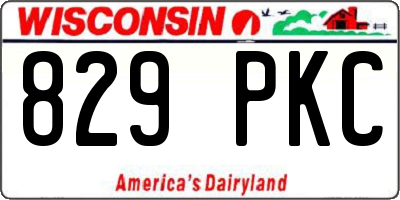 WI license plate 829PKC