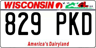 WI license plate 829PKD