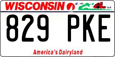 WI license plate 829PKE
