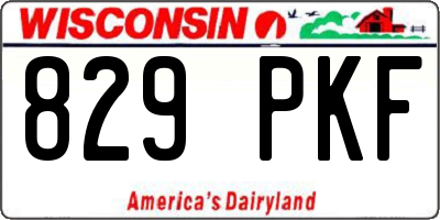 WI license plate 829PKF