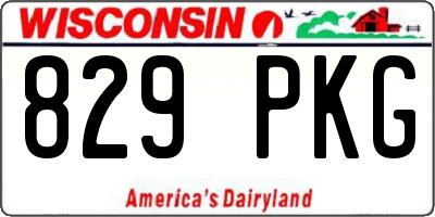 WI license plate 829PKG