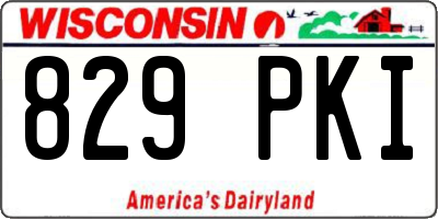 WI license plate 829PKI