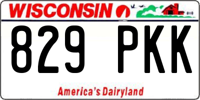 WI license plate 829PKK