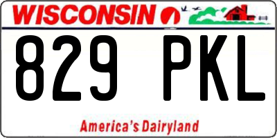 WI license plate 829PKL