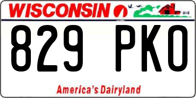 WI license plate 829PKO
