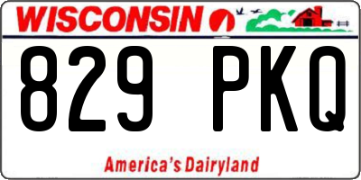 WI license plate 829PKQ