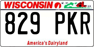 WI license plate 829PKR