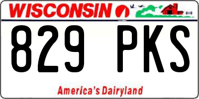 WI license plate 829PKS