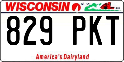 WI license plate 829PKT