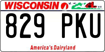 WI license plate 829PKU