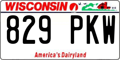 WI license plate 829PKW