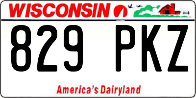 WI license plate 829PKZ
